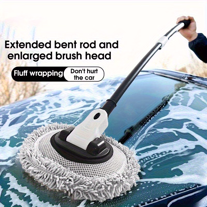 Car Wash Brush Kit With Long Handle, Scratch-Free Mop Cleaning...