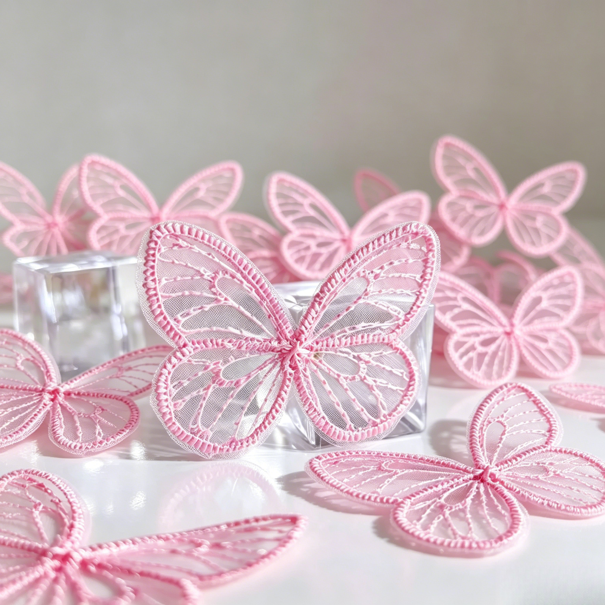 TEMU 25pcs Lace Embroidered Appliques, Multiple Colors , Heat-activated Adhesive Or Sew-on, Hair Accessory Trims, Hair Clip Accessories, Diy Patches,