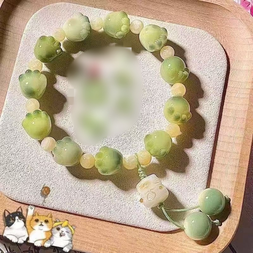 TEMU かわいい緑の猫のブレスレット レディース＆メンズ - トな子猫のギフト 誕生日、デー、パーティー、通年着用に最適、ス、シーンや普段使いのアクセサリー