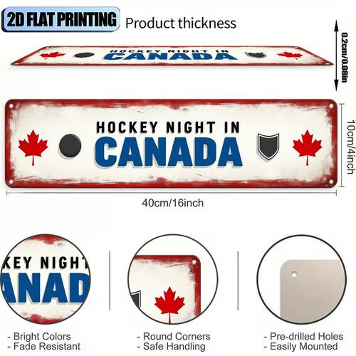 open 2d flat2d flat decorative signs and plaques hockey canada 10x40 cm 4x16 inches home cafes or garages durable and making it an ideal gift for christmas or holiday decorations