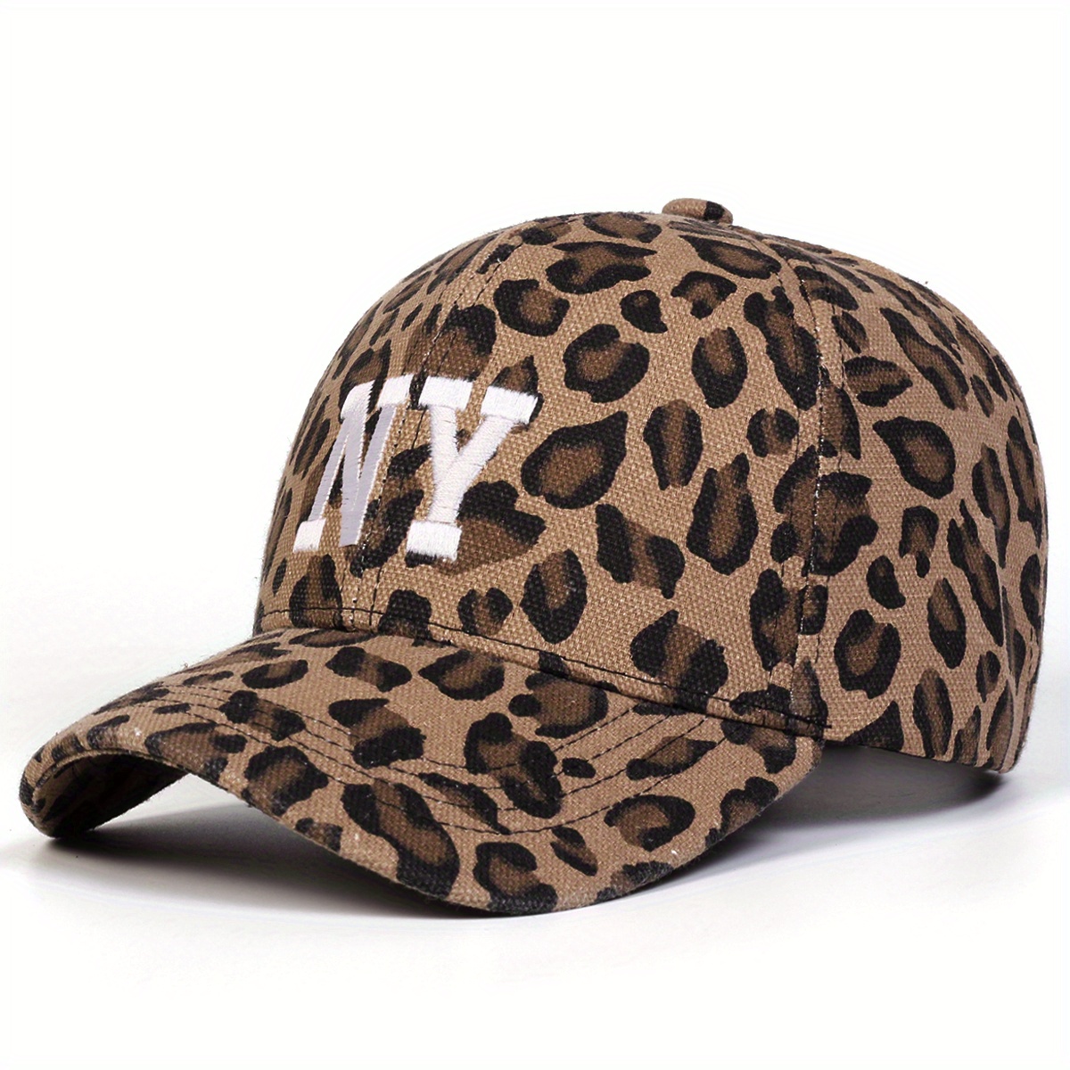 E-shop 1 Damen NY Leopardenmuster Baseballcap, Verstellbare Outdoor-Mode Casual Mütze für Frühling, Herbst, Reisen, Strandurlaub