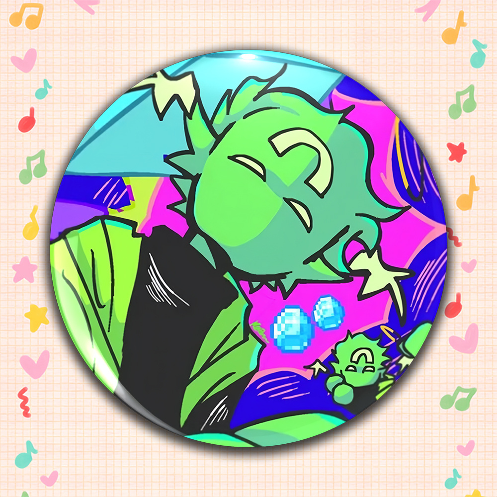 TEMU 1pc 2d Flat Men's Casual Circular Badge | Anime Cartoon Brooch, Fashionable And Gorgeous Accessory, Unisex Pin, Suitable For Fun Gifts Between