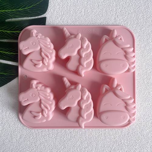 6 in 1 unicorn silicone mold suitable for soap candles and resin crafts macaron pink and unicorn design no power required durable silicone craft mold with ergonomic handle craft supplies whimsical design smooth texture