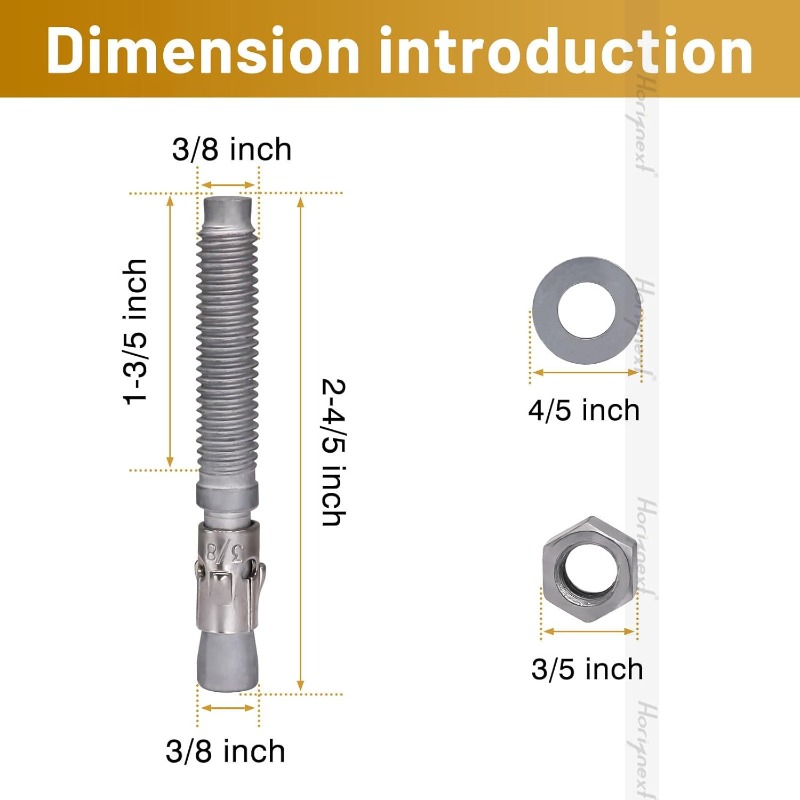 3/8 x 3 inch Wedge Anchor Galvanized Carbon Steel Expansion Screw... product image 5