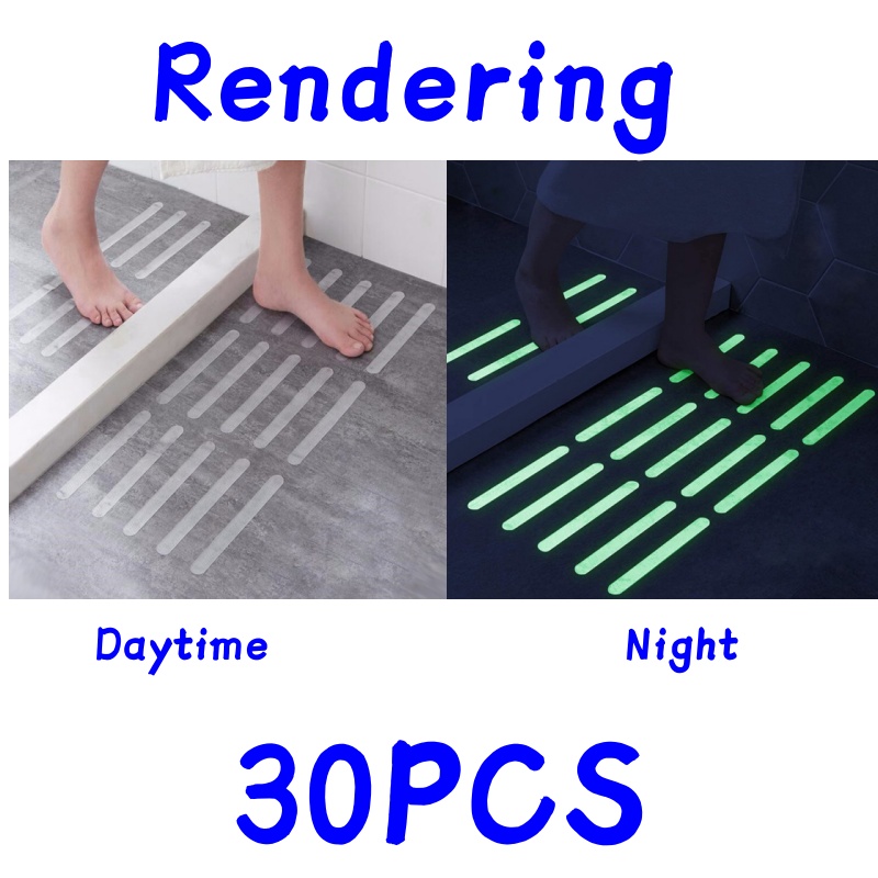 TEMU Ensemble de 30 autocollants lumineux antidérapants pour marches d'escalier, auto-adhésifs, adaptés aux escaliers et aux sols intérieurs,