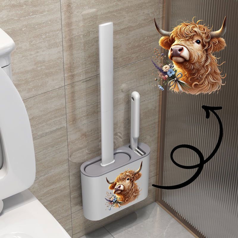 TEMU 1set/ 3pcs Wall-mounted Toilet Brush And , 2 Toilet Brushes And 1 Stand, No Dead Corner Toilet Brush, To Drill Holes In The Bathroom, Bathroom