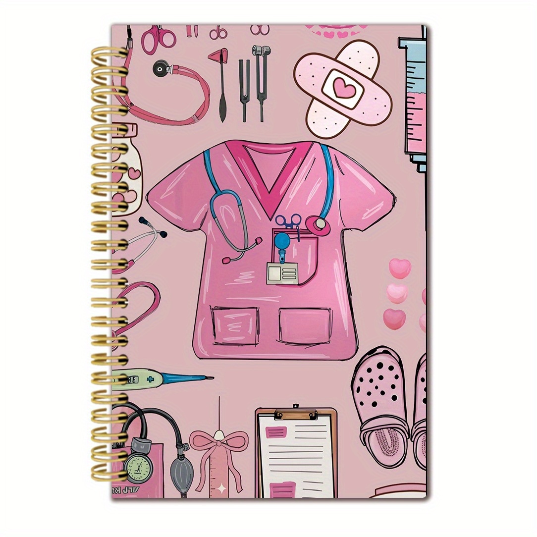 E-shop Dieses Notizbuch hat eine rosa Schutzumschlag mit Krankenschwestern-Motiv, Größe 5,5 x 8,3 Zoll, mit 50 Seiten, die für ein reibungsloses