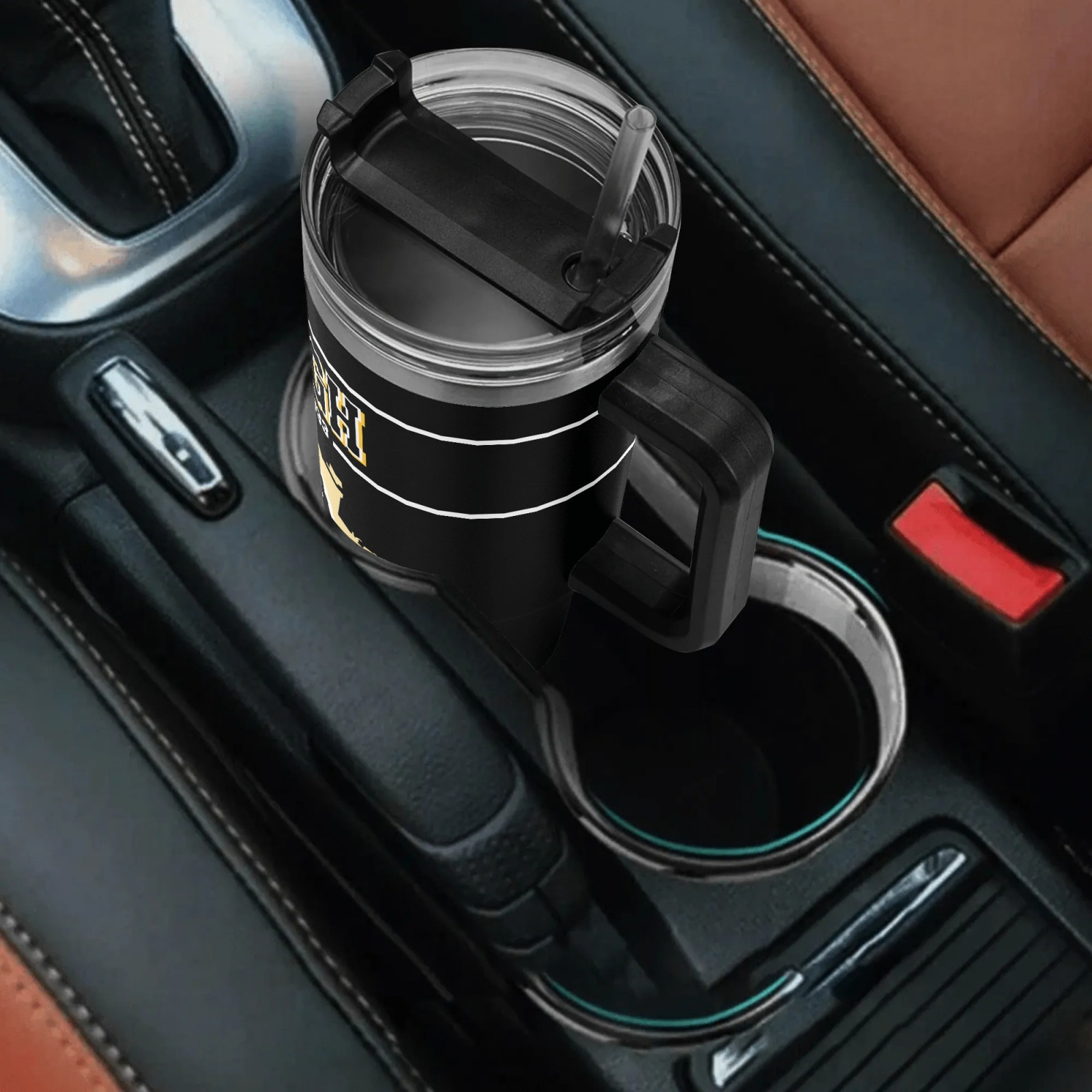 customizable pittsburgh football 40oz vacuum insulated cup with lid and straw personalized name car cup hand wash only reusable travel coffee cup water bottle   car office home   for fans 3