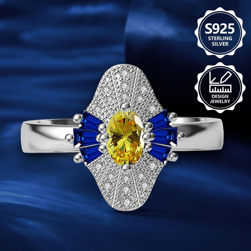 Image of 925 Sterling Silver Exquisite Women's Fashion Ring, Elegant And Trendy, A High-end Women's Jewelry Ring With Great , Suitable For Vacation Trips, Daily Wear, And Is The Perfect Commemorative Gift For
