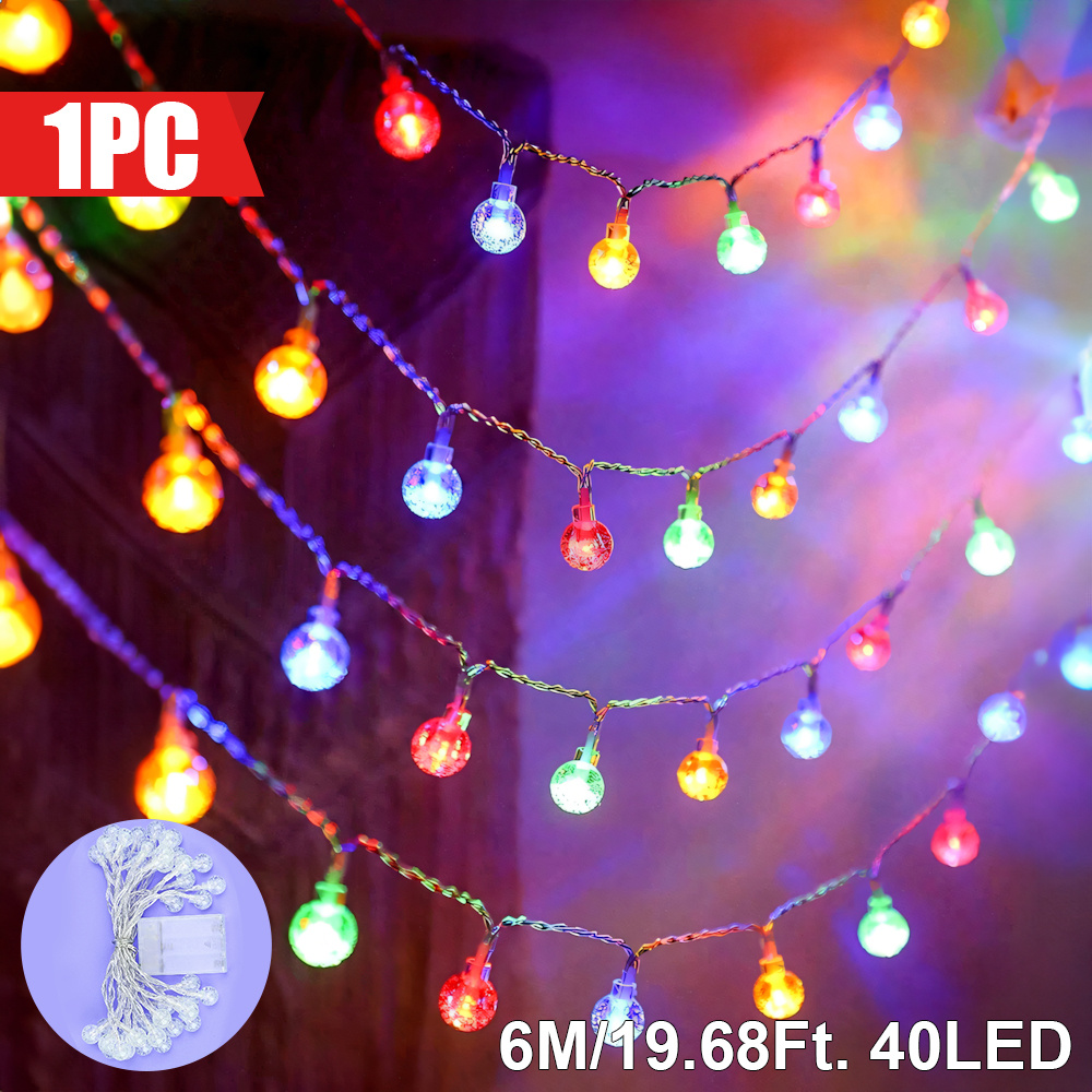1pc Bubble String Lights, 40/20/10 Led, Battery Powered Indoor String Lights For Christmas, Halloween, Fall Home Decor, Room Lighting | Majisu