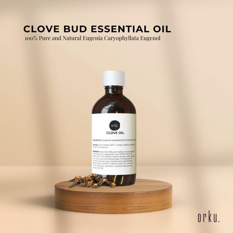 100ml Natural Clove Bud Essential Oil with Eugenol - Pain Relief & Inflammation Reduction, Relaxing Aromatherapy Oil for Muscle & Joint Discomfort, Multi-Use for Skincare, Relax & Home Healing, Amber Glass Bottle, Elegant Packaging, Highquality Extract