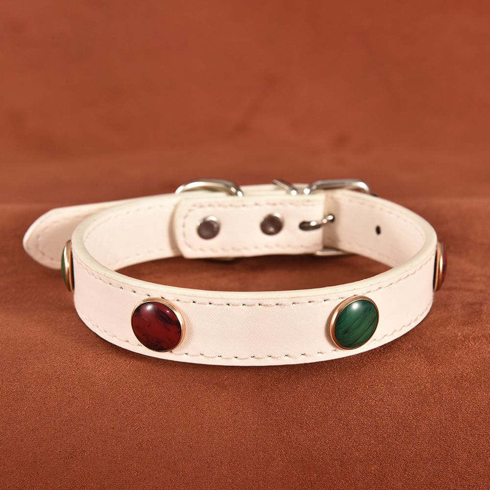 Light Luxury Pet Collar with Colorful Beads