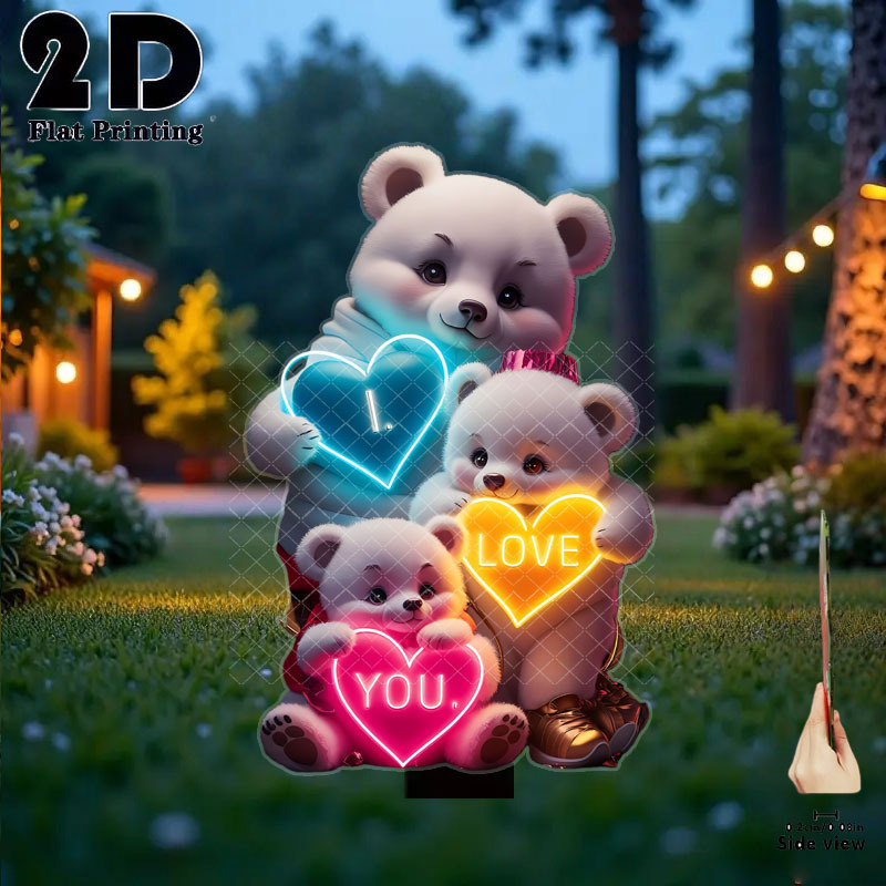 E-shop 2D-Flach, . niedliche , die „Ich liebe dich“ halten, geeignet für Gartendekoration, für Außenterrassen, Rasenflächen Blumenbeete. Ein ideales