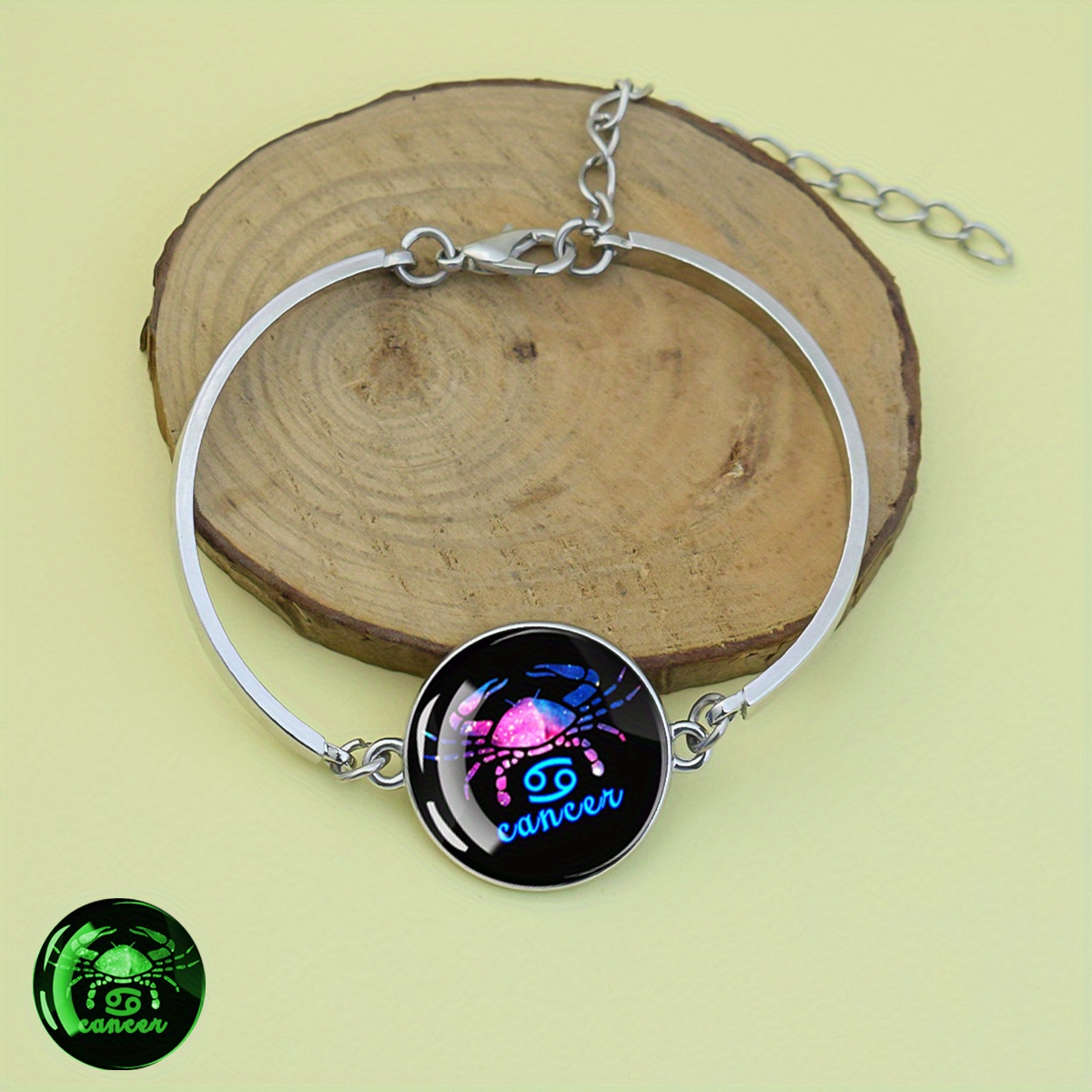 Adjustable Constellation Luminous Glass Charm Bracelet
