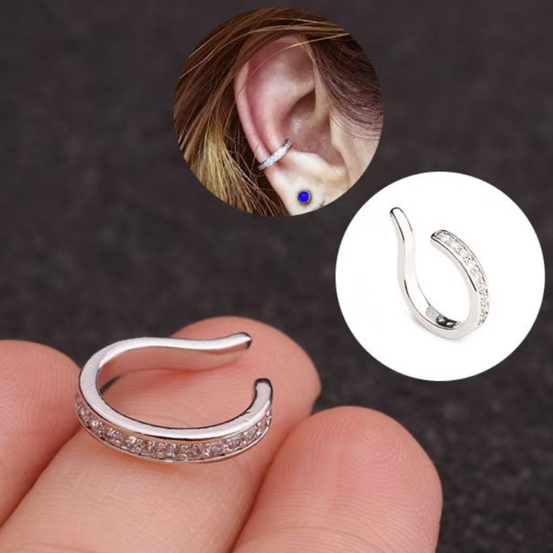 E-shop Kreative Mode Einkleidung Zirkonia Ohrclip für Damen Herren Party Karneval Chic Zusätze Urlaub Punk Neuheit Ohrclip (Einzeln)