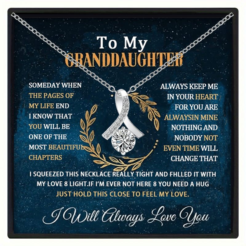 Elegant Pendant Necklace Gift Box for Granddaughter, Sentimental