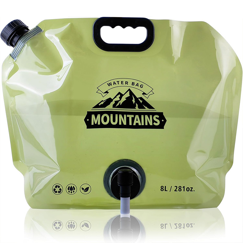 TEMU 2.11-gallon Portable Water Bucket With Faucet - Foldable, Lightweight, And Durable Pet Material; Water Storage Bag For Camping And Travel; Water