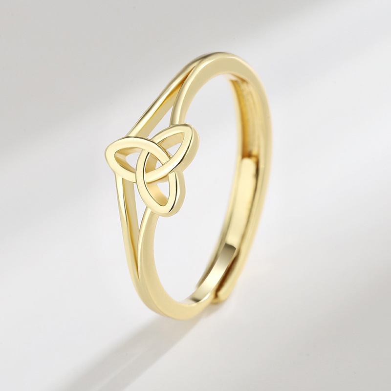 Women's Celtic Knot Adjustable Ring, Elegant Retro Design