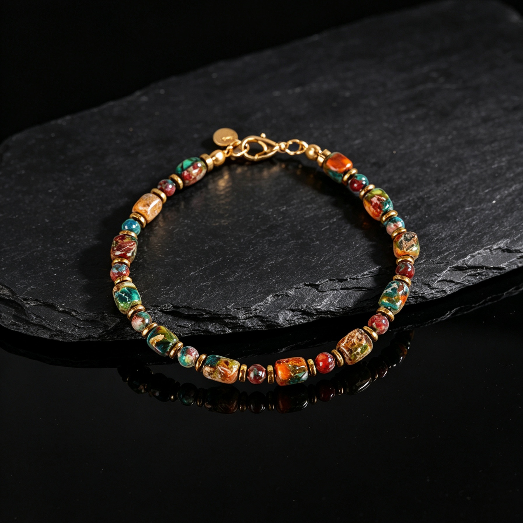 TEMU 1pc Unisex Natural Stone Bracelet. Stones Are Perfect For Social Events, Celebrations, And Everyday Use. Handcrafted, A For Holiday Gifts.