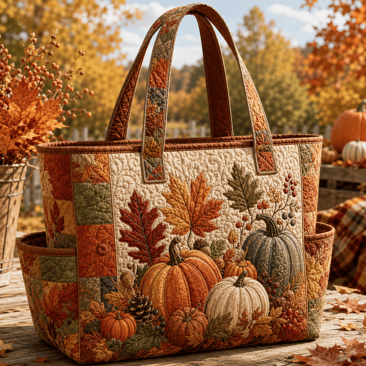 TEMU Stylish, Convenient, Casual, Travel, Travel Bag, Tote Bag Women's Large Vintage Tote Bag, Suitable For Thanksgiving, ' Markets, And Shopping -