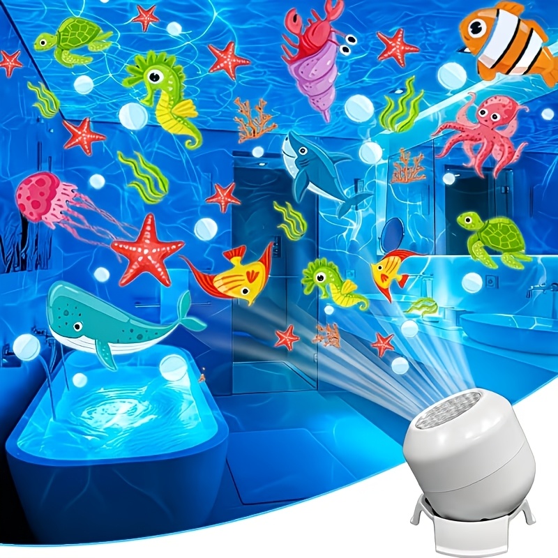 TEMU Led Starry Ocean Dynamic Projection Lamp, 360-degree Rotating Dynamic Night Light, Usb-powered Ambient Light, Suitable For Bedroom, Game Room,