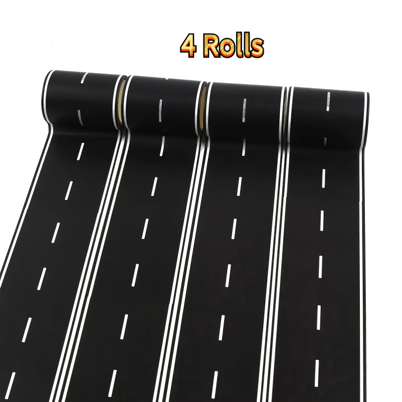 TEMU 4 Rollen Makkelijk Scheurbare Restvrije Washi Tape, Zwart-wit Ontwerp, Perfect voor Doe-het-zelf-projecten & Feestdecoratie, Compatibel met