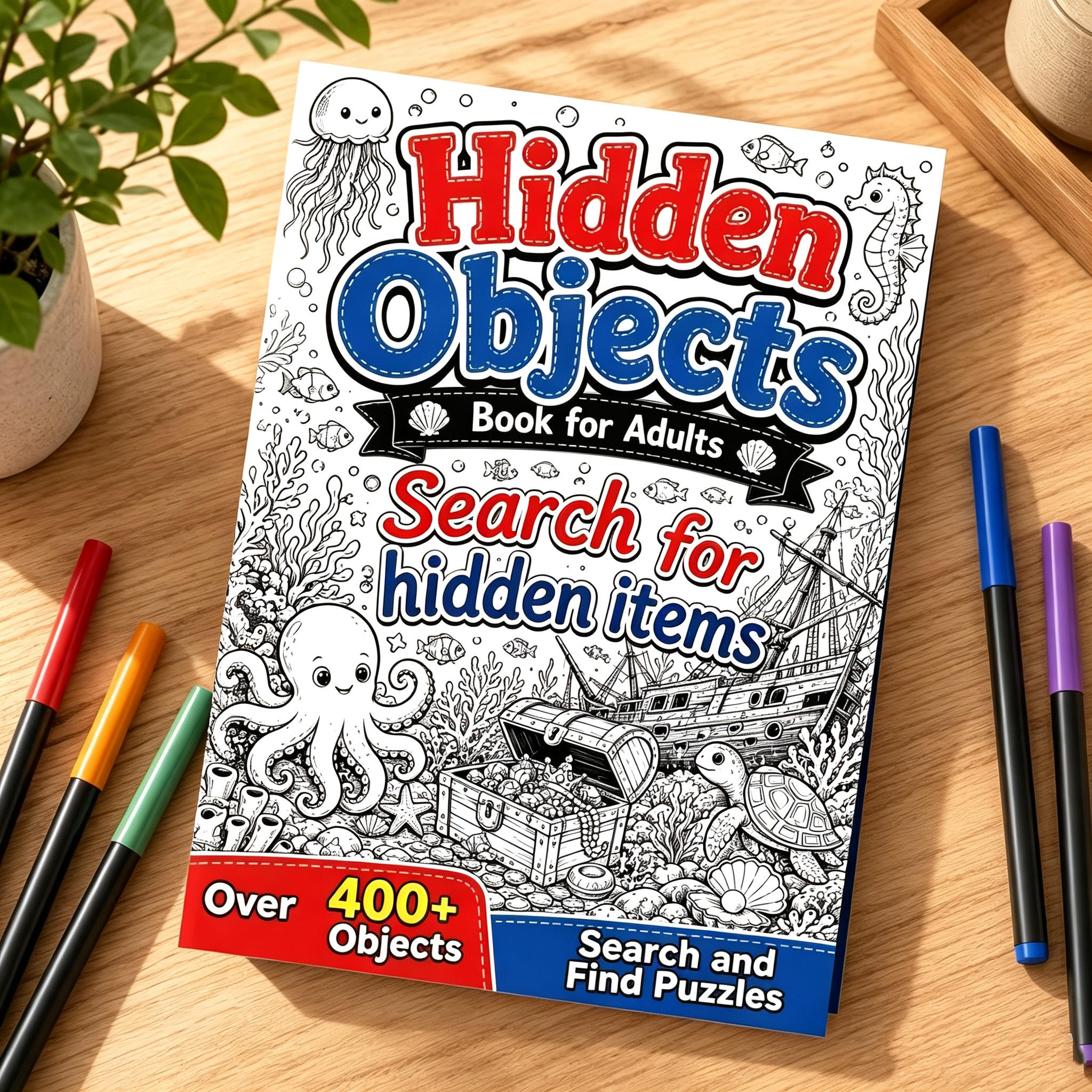 TEMU Livre de coloriage et livre de puzzle de chasse au 2-en-1, 'activités pour adultes et seniors, entraînement cérébral, soulagement du stress,