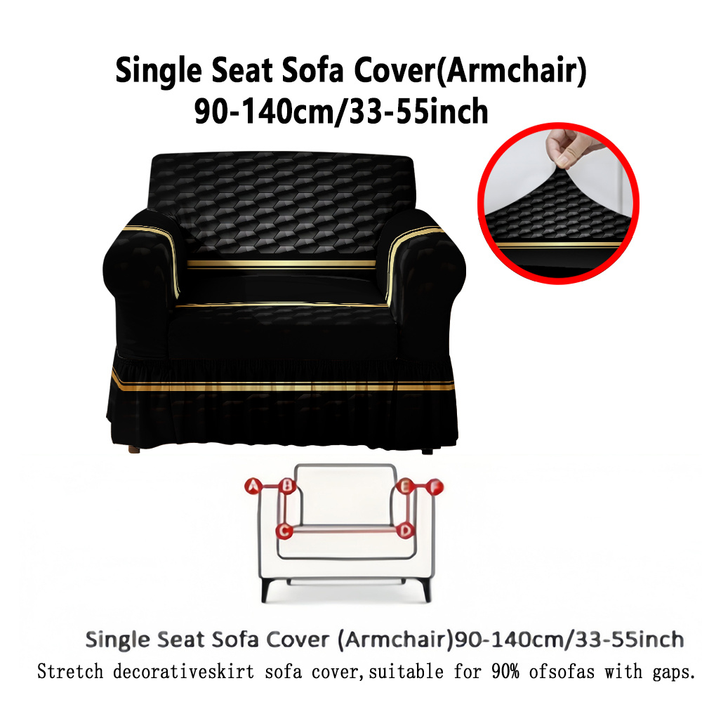TEMU 1pc Skirt Hem Sofa Cover, 2d Flat Texture Pattern Print, Skirt Hem Style For A , 1pc Installation, Skirt For , Modern Light Luxury, For Bedroom,