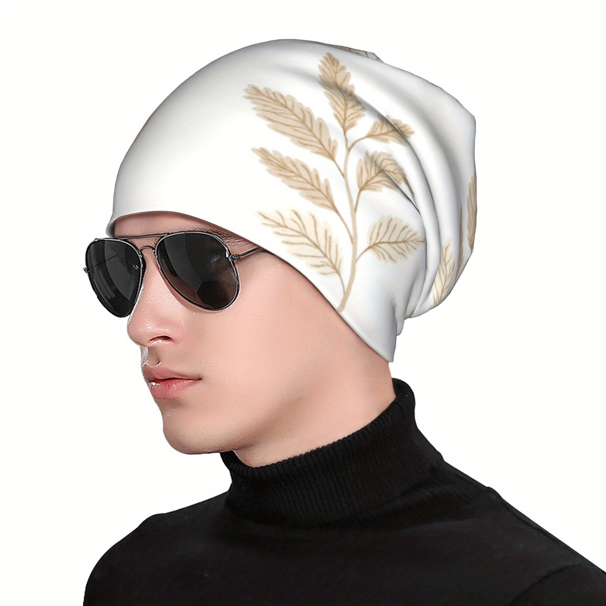 Autumn Spring Beige Leaves Thin Hat Bonnet