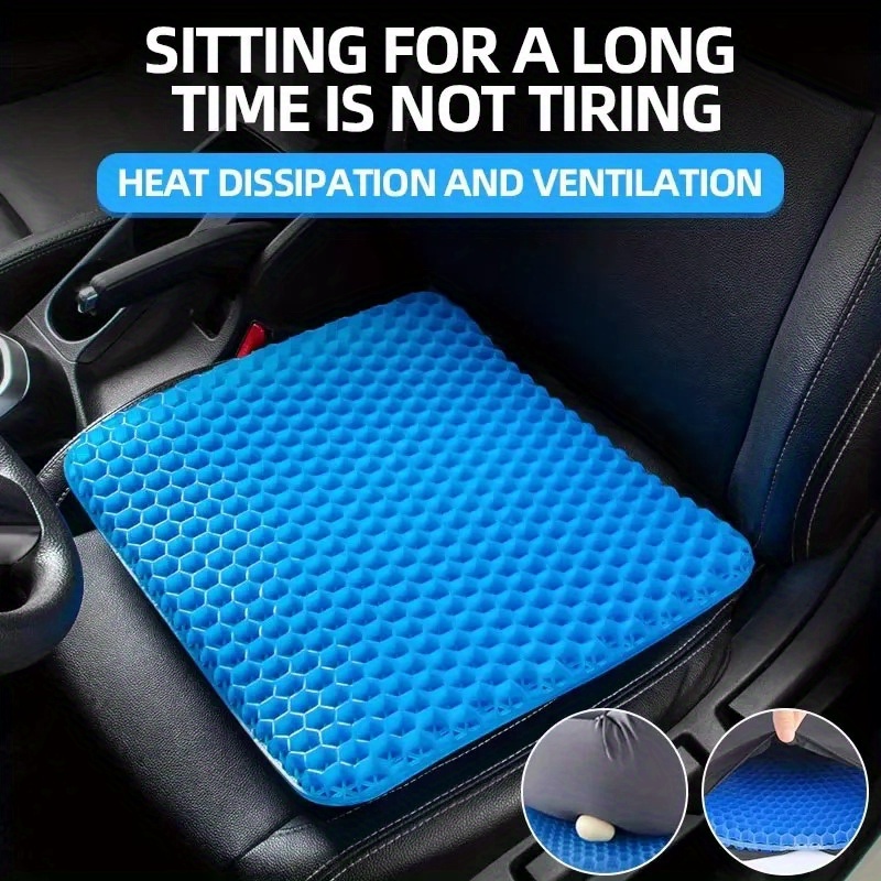 1pc gel cushion with non slip cover honeycomb design durable zipper closure for office home car chair use reduces pressure points cooling and comfortable 0