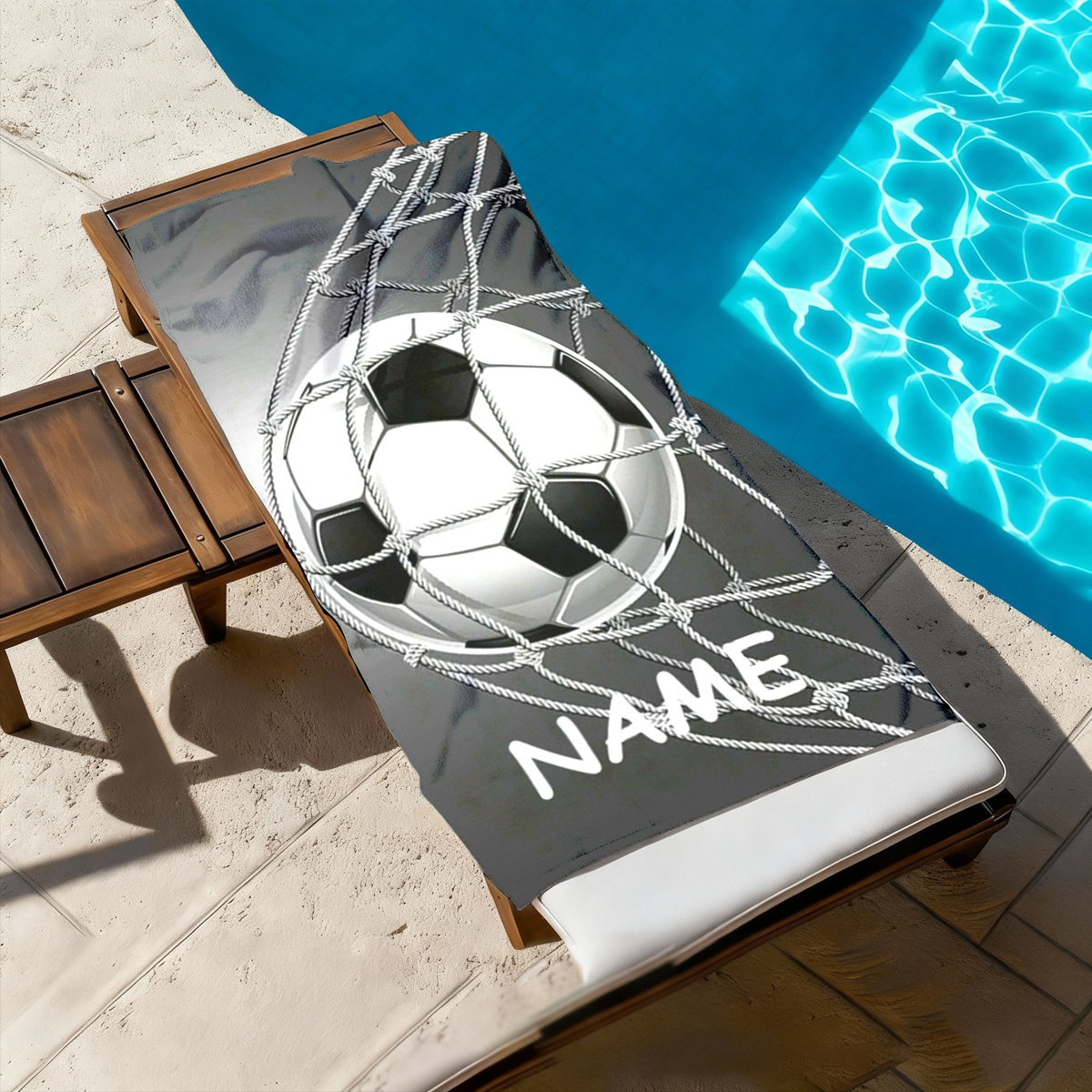 TEMU Customizable Soccer Beach Towel | Absorbent Quick-dry Microfiber, Large Size, Perfect For Beach, Pool, Camping, Parties - Ideal Gift For Soccer