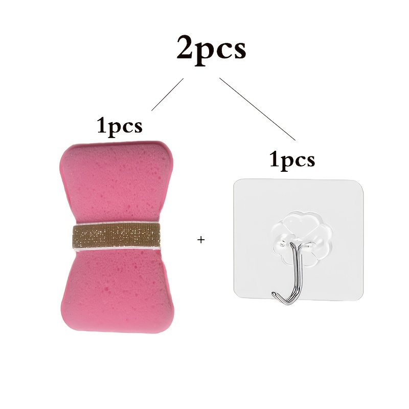 2pcs Bath Sponges Set with Hook, Magic Exfoliating Sponge in Random Color