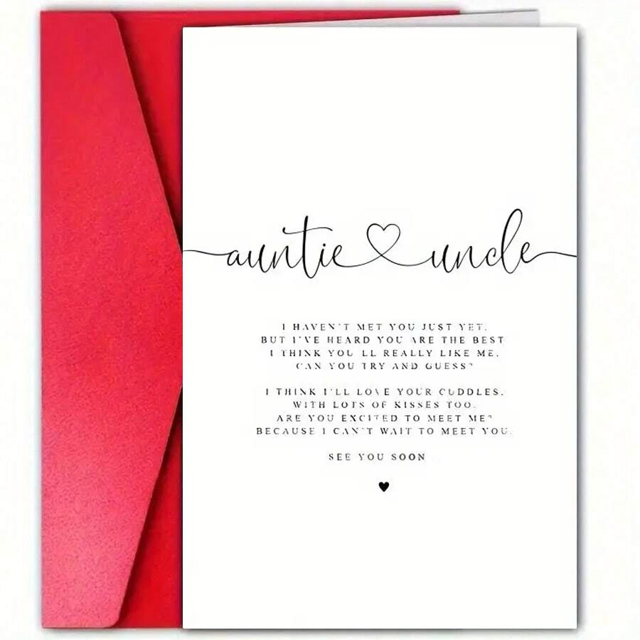 TEMU Pregnancy Announcement Card For Aunt And Uncle - "auntie, I Have The Best News" With A Heart-shaped Design, Perfect For Valentine's Day And
