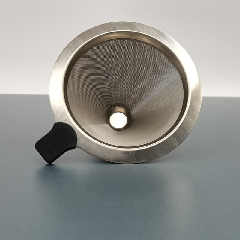 E-shop 1 Stück Wiederverwendbarer Kaffeefilter aus 304 Edelstahl - Ultrafeines Maschwerk, Ergonomischer Griff, für Zuhause und Büro. verwendet