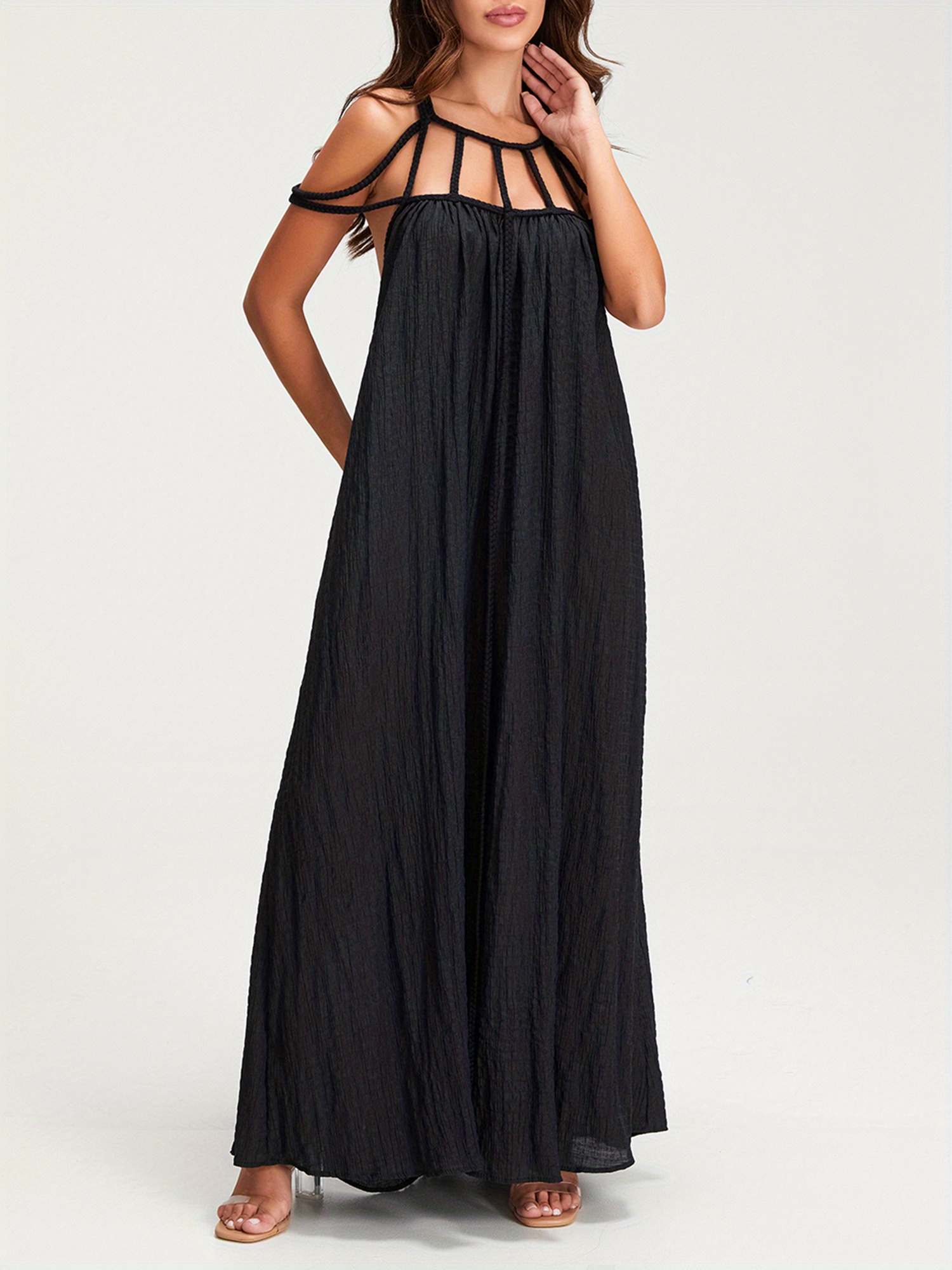 spaghetti strap boho maxi dress Bohemian Spaghetti Strap Maxi Dress – Anchor Blue Jeans main image 1