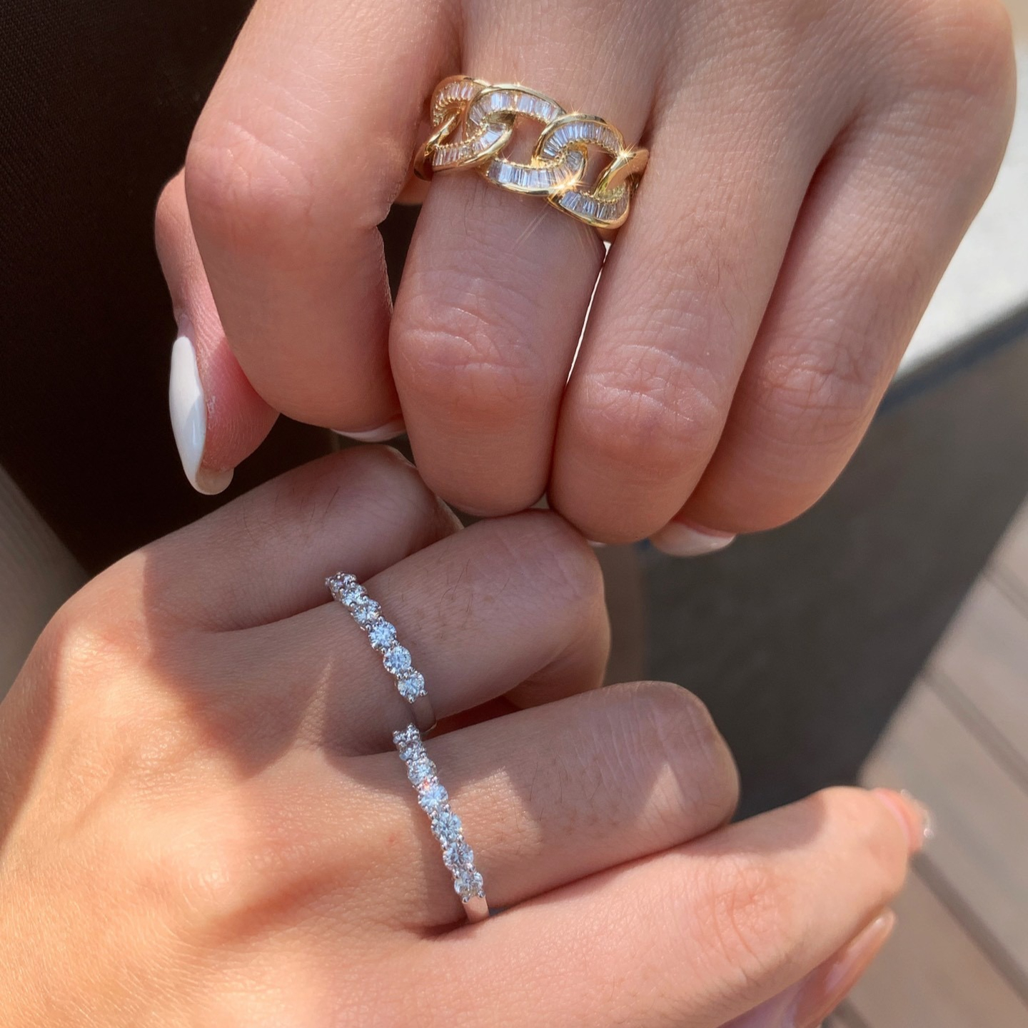 Unisex 0.7 Carat Moissanite Seven-Stone Ring, Elegant
