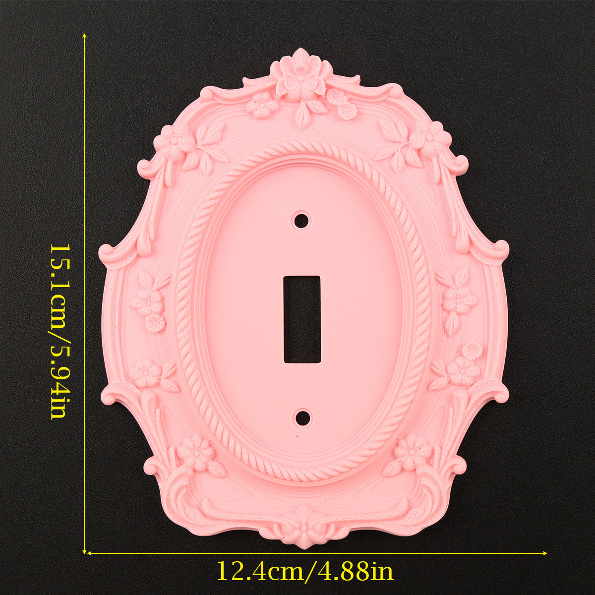 TEMU 1pc French Baroque Floral Switch Plate Cover - Vintage Ornate Carved Light Switch Outlet Cover With Screw- Installation, Plastic Suitable For