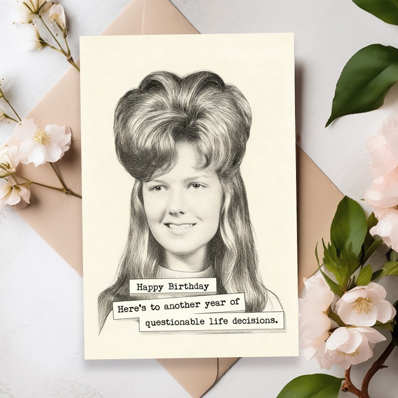 TEMU 1pc Hair-themed Birthday Card Suitable For Birthdays, Valentines Day, Christmas & Friendship - Humorous Grey Hair Gag Gift With Envelope, Funny