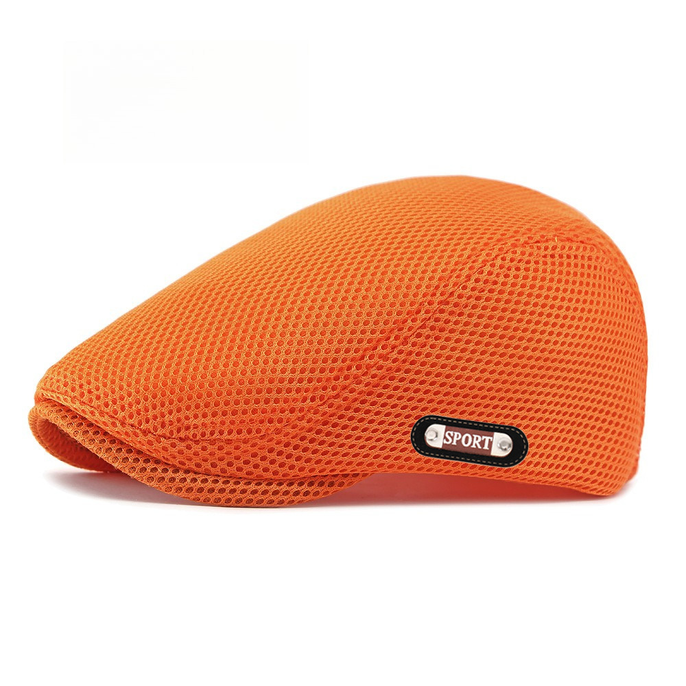 TEMU Fashionable High-end Men's Hollow Mesh Front Hat, Women's Beret, Retro British Casual Hat, Breathable Mesh Hat, Outdoor Sun Shading Sports Hat