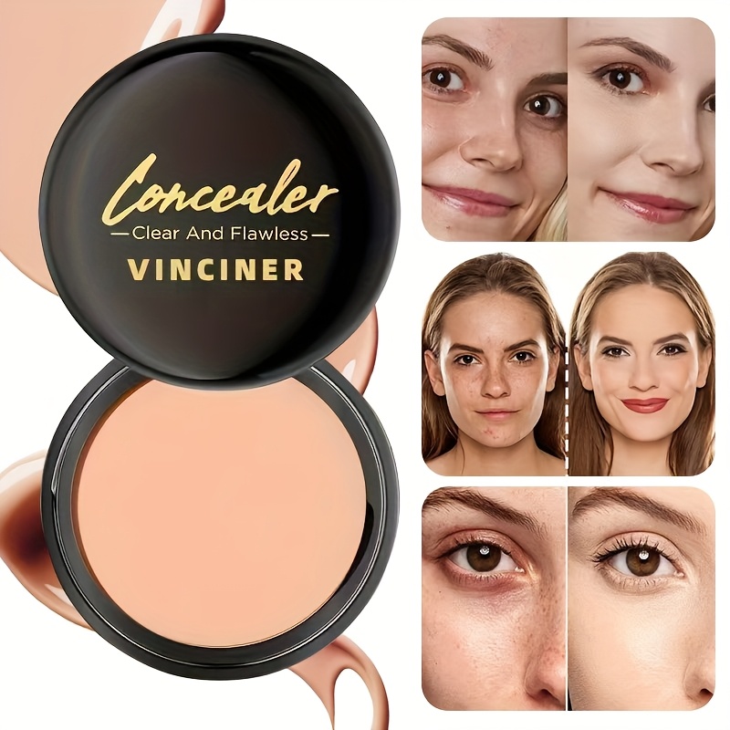 Waterproof Full Coverage Concealer - Suitable for All Skin Tones with a Matte End, Conceals And Dark Spots, Long-Lasting, Plant-Based Formula, Multi-Color, Compact Size, Perfect for On-The-Go Makeup