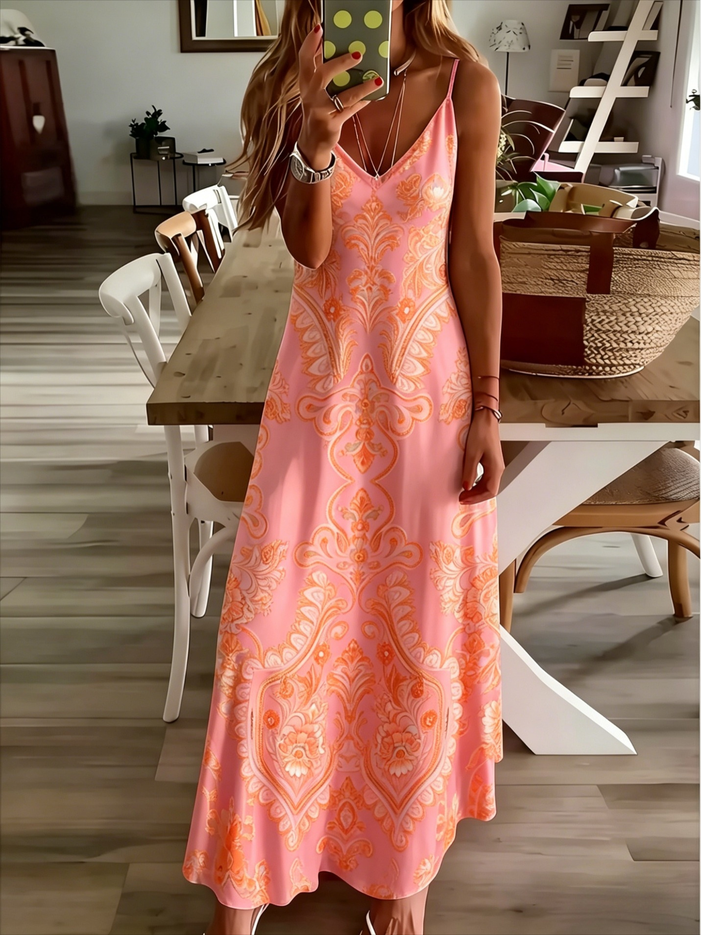 halter top flowy dress Halter Maxi Dress With Ruffle main image 0
