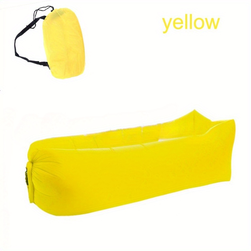 portable inflatable sofa chair 60 second quick inflation heavy duty 1000d oxford cloth 500lb capacity lightweight   with carry bag for camping beach backyard outdoor use inflatable furniture