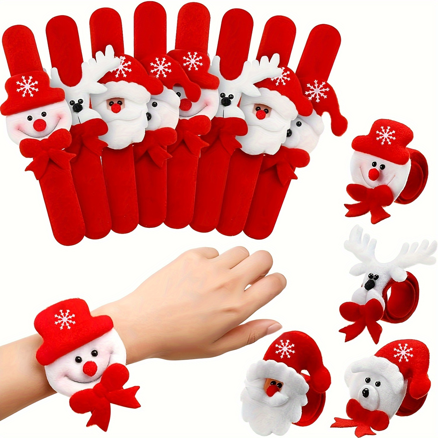 

12pcs Set, Santa, Snowman, Reindeer, And Bear Designs, Non-electric Festive Party Favors, With Event & Party Supplies For Holiday Decorations