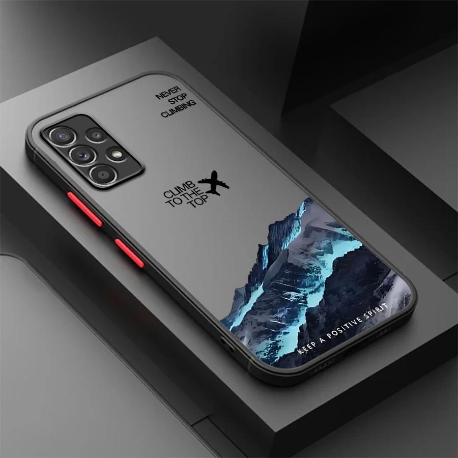 TEMU Mountain Plane Matte Frosted Phone Case For Galaxy A16 A55 A25 A35 A15 A54 A34 A14 A24 A53 A33 A23 A13 A52 A32 A22 A12 A51 A71 A72 A73 Cover