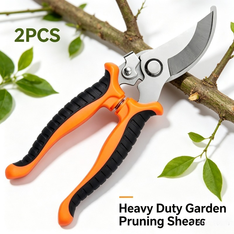 Image of Professional Heavy-duty Bypass Pruning Shears, Non-slip Ergonomic Handle Garden Scissors, Sharp Cutter For Thick Branches, Flower & Shrub Trimming, Tool Gift, Random Color