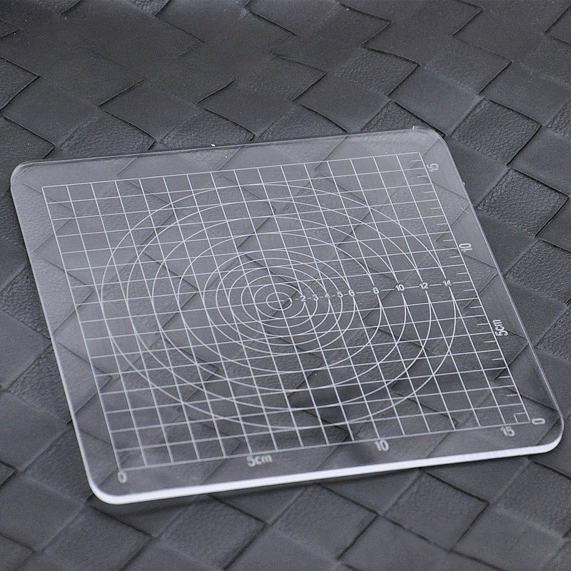 E-shop 1 transparente quadratische Prägeschablone aus Acryl, Unterlage für Polymer-Ton, Werkzeug für Töpferton-Brett, DIY-Bastelform
