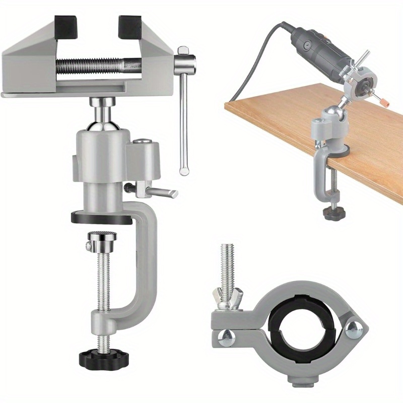 Image of 1pc Stand 360° Rotating Anti-slip Design, Table Vice 2in 1 360° Rotating Vice Table Vice, For Woodworking Drilling Sawing Jewelry Making