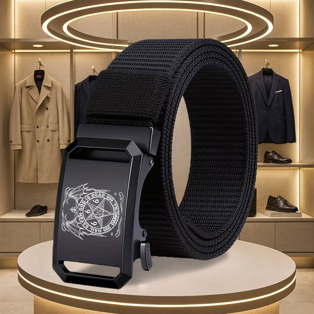 TEMU Men's Novelty Belt Fashion Casual Item, Featuring Baphomet Pattern Men's Exquisite Waist Belt, Sports Gathering Party Golf Belt, Daily Wear
