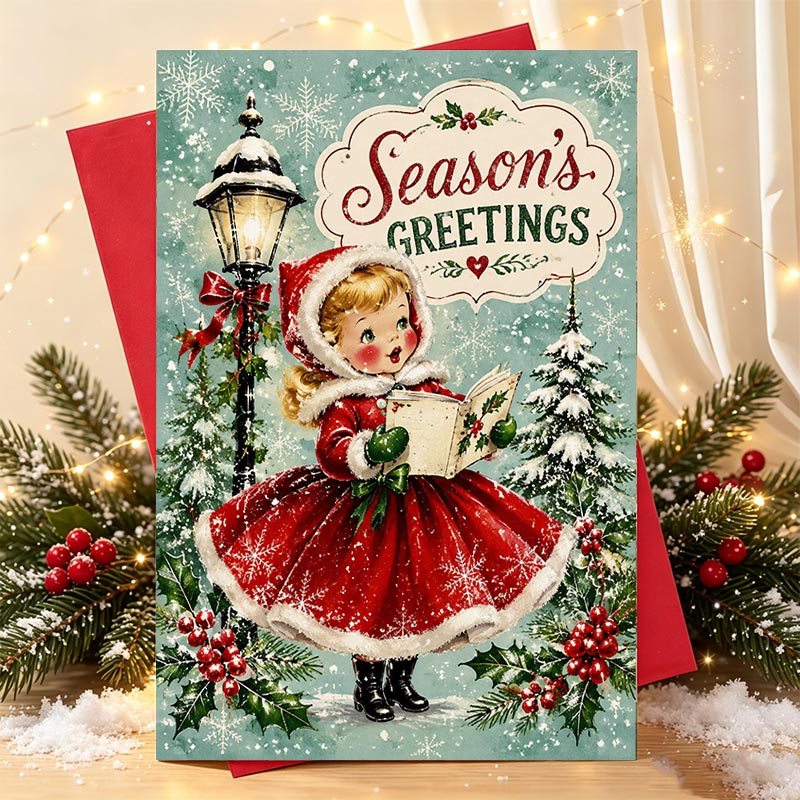 TEMU 1pc Christmas Greeting Card Season's Greetings Christmas Cards For Adults - Ideal For Sending In Festive Scenes