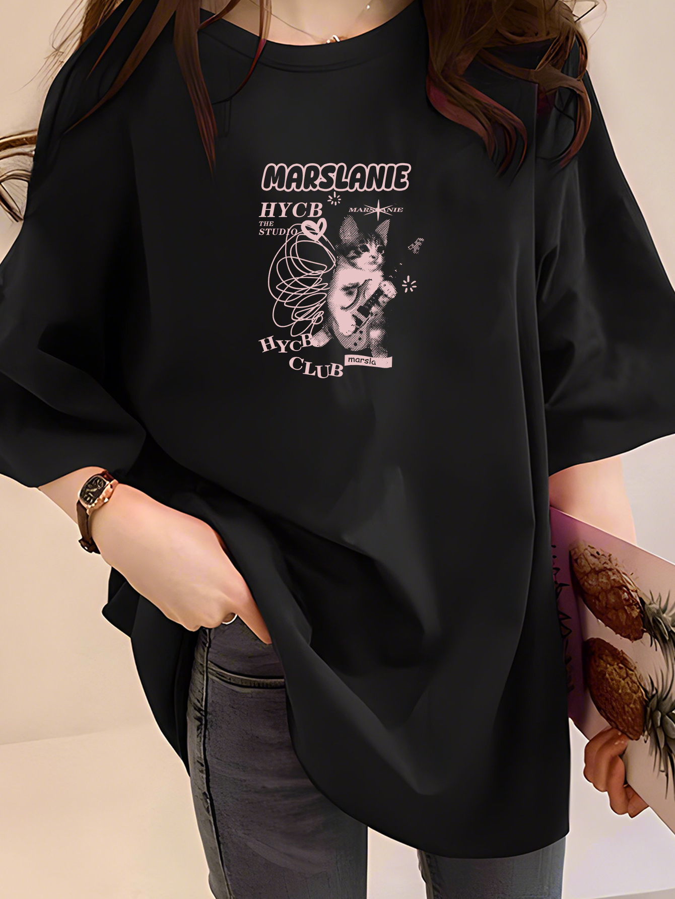 t-shirt pour femme taille style garçon coréen t-shirt